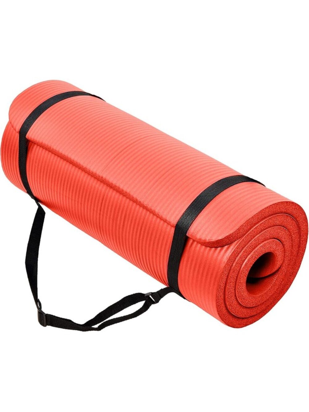 Extra Thick 1-Inch High Density Anti-Tear Yoga Mat with Carrying Strap